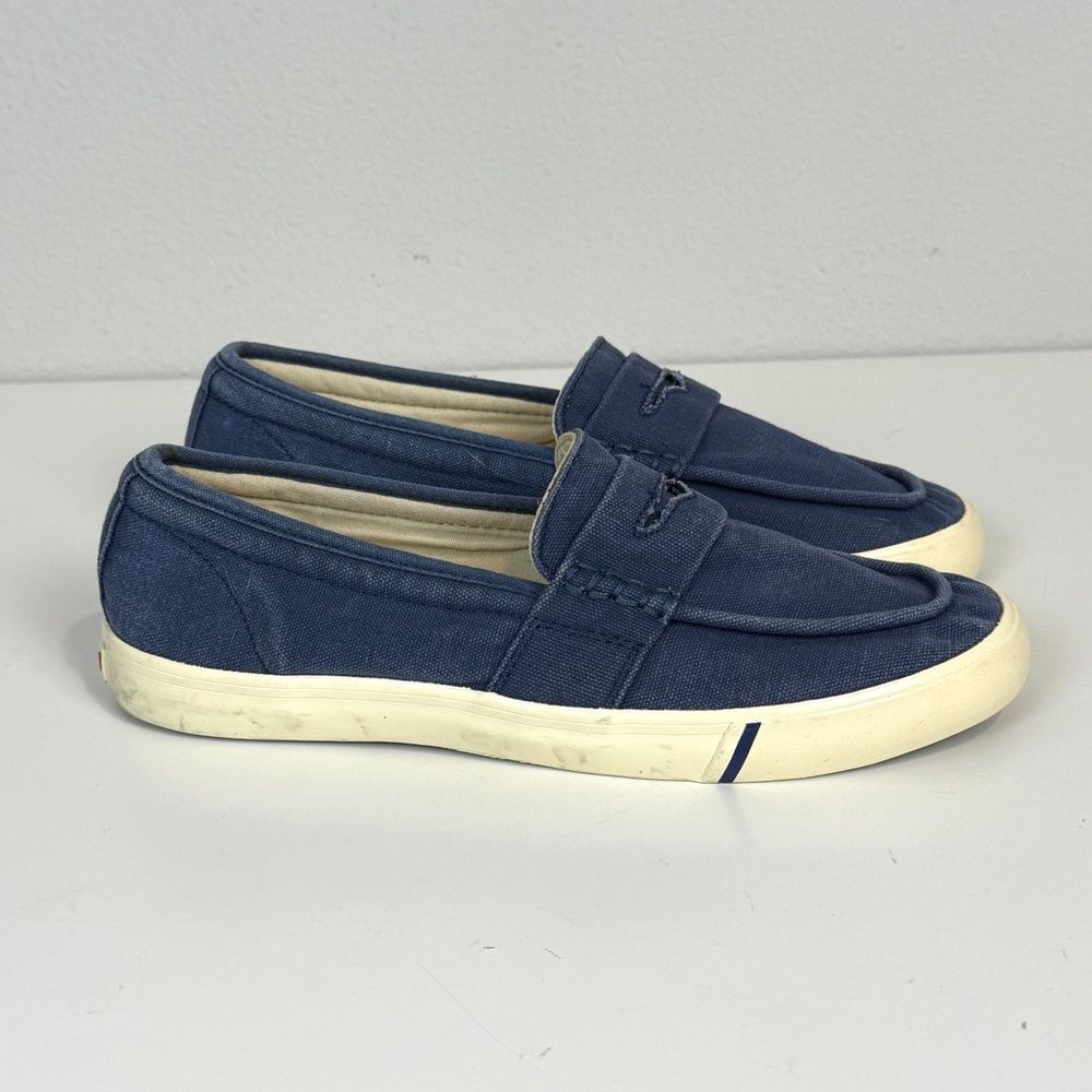 Johnnie-O Sloafer Canvas Loafers Boat Shoes 8 Navy